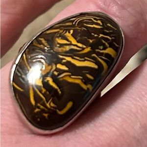 925 sterling silver Boulder opal ring size 6 Hallmark Djoy